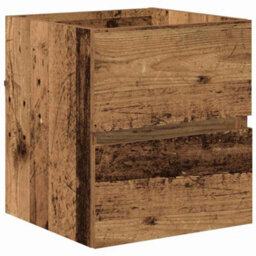 Berkfield Modern Bathroom Storage Cabinet Old Wood Mdf With Wood Veneer Medium - thumbnail 7