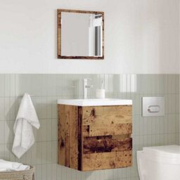 Berkfield Modern Bathroom Storage Cabinet Old Wood Mdf With Wood Veneer Medium - thumbnail 4