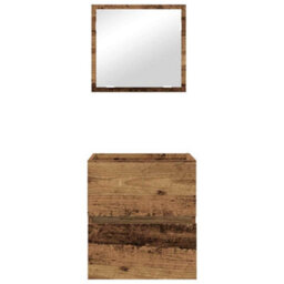 Berkfield Modern Bathroom Storage Cabinet Old Wood Mdf With Wood Veneer Medium - thumbnail 8