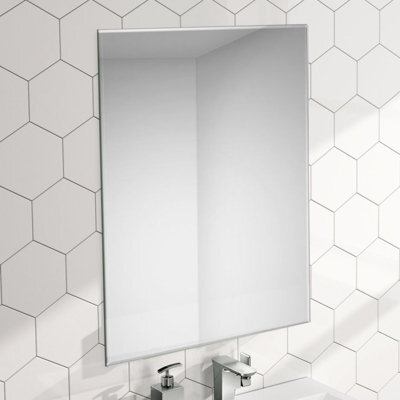 Enki, Horizon, Bm030, 400 X 600mm Rectangular Bevelled Edge Frameless Glass Wall Mirror, Portrait Or Landscape, For Bedroom, Bathr - image 1