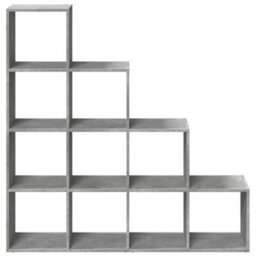 Berkfield Durable Room Divider Bookcase 4-Tier Concrete Grey 131.5X29X131.5 Cm Engineered Wood - thumbnail 5