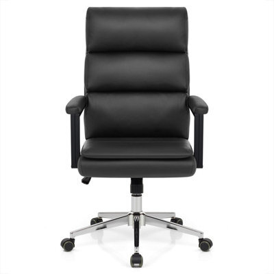 Atlantic Toulon Office Chair Black Faux Leather Chrome Legs - image 1