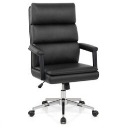 Atlantic Toulon Office Chair Black Faux Leather Chrome Legs - thumbnail 3