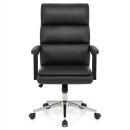 Atlantic Toulon Office Chair Black Faux Leather Chrome Legs - thumbnail 1