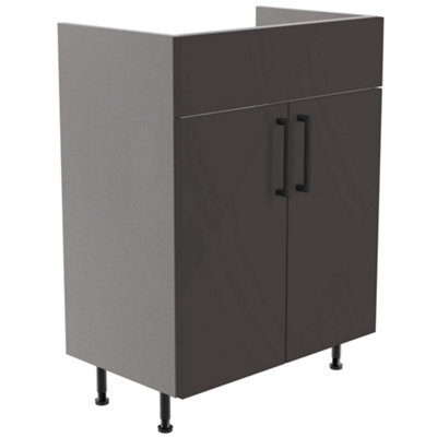 Ennis Matt Graphite Contemporary Freestanding Fitted Bathroom Vanity Base Unit (W)600mm (H)820mm - image 1
