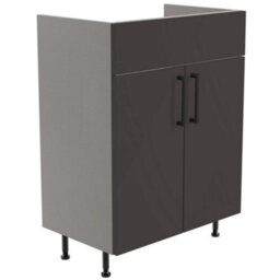 Ennis Matt Graphite Contemporary Freestanding Fitted Bathroom Vanity Base Unit (W)600mm (H)820mm - thumbnail 1