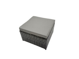 Fimous 8 Seater Garden Outdoor Rattan Furniture Set Rattan Sofa Oblong Dining Table With 2 Big Stools 2 Side Table Dark Grey - thumbnail 6