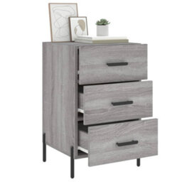 Berkfield Bedside Cabinet Grey Sonoma 40X40X66 Cm Engineered Wood - thumbnail 4