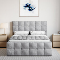 Lassic Vida Designs Valentina Crushed Velvet Silver Ukfr 4Ft6 Double Ottoman Bed Frame, 190 X 135Cm - thumbnail 6