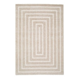 Sweeek - Indoor Rug With Beige And Cream Rectangle Pattern 230X160 Cm - Silo - thumbnail 2