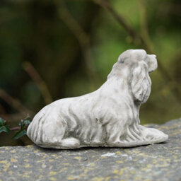 Burgess Cocker Spaniel Stone Statue Outdoor Garden Ornament British Made Puppy Dog Sculpture - thumbnail 3