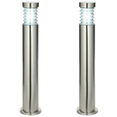 2 Pack Outdoor Ip44 Bollard Light Marine Grade Steel Lamp Post Garden Driveway - image 1