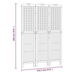 Vidaxl 3-Panel Room Divider 121.5X2X180 Cm Solid Wood Acacia Room Dividers - thumbnail 3