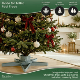 Garden Market Place Star Shape Silver Metal Christmas Tree Stand - thumbnail 5