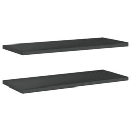 Berkfield Wall Shelves 2 Pcs 100X40X3 Cm Black Stainless Steel - thumbnail 7