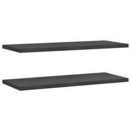 Berkfield Wall Shelves 2 Pcs 100X40X3 Cm Black Stainless Steel - thumbnail 2