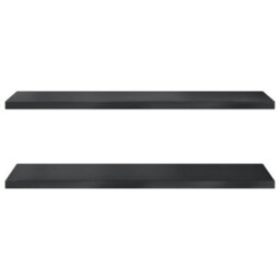 Berkfield Wall Shelves 2 Pcs 100X40X3 Cm Black Stainless Steel - thumbnail 5
