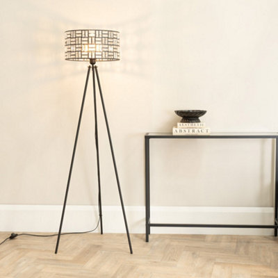 Valuelights Elise Acrylic Jewel Shade Black Tripod Floor Lamp With Led Bulb - image 1