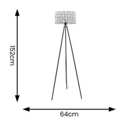 Valuelights Elise Acrylic Jewel Shade Black Tripod Floor Lamp With Led Bulb - thumbnail 6