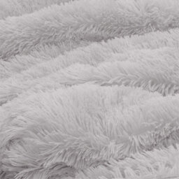 Groundlevel Silver Faux Fur Duvet Cover Set - thumbnail 4