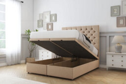 "Comfort Winslow Pebble Plush Ottoman Bed Base With 54"" Floor Standing Headboard 2'6 Small Single" - thumbnail 2