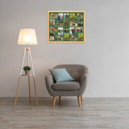 AK Frames 80X70Cm Mustard Yellow Modern Multi Photo Frame With Emerald Mount - Holds 20 Apertures (18X) 6X4, (2X) 4X4 Photos - thumbnail 3
