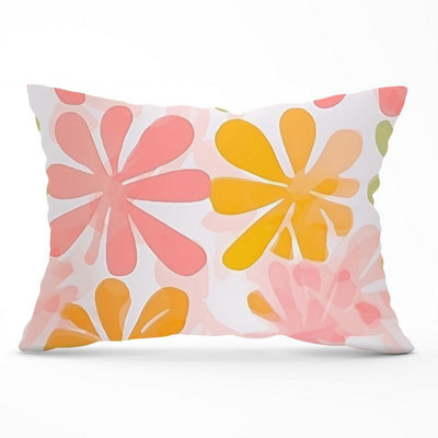 Warren Reed Designer Yellow And Pink Flowers Cushions 33Cm X 48Cm - image 1