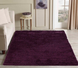 Desire Rugs Plain Living Room Shaggy Area Rugs Violet Round 120X120 Cm - thumbnail 6