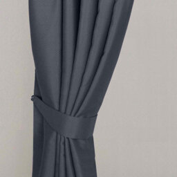 Homescapes Dark Grey Herringbone Chevron Curtains Tie Backs Pair - thumbnail 1