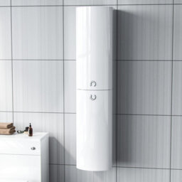 Nes Home Dene 1400 mm Bathroom Wall Hung Cabinet Storage Tall Shelf Furniture White - thumbnail 2