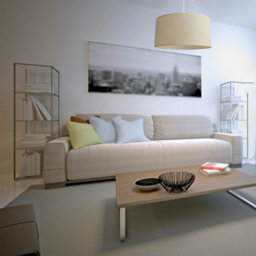 Luminosa Lighting Luminosa Alba Cylindrical Pendant Ceiling Light Ecru, White 40Cm - thumbnail 3