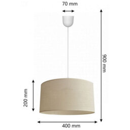 Luminosa Lighting Luminosa Alba Cylindrical Pendant Ceiling Light Ecru, White 40Cm - thumbnail 2