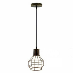 Brushed Brass Industrial Pendant Lighting Vintage Gold Nest Wire Cage Hanging Lamp Retro E27 Metal Lights For Ceiling
