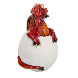 AB Tools Red Baby Dragon Egg Hatching Resin Fantasy Sculpture Statue Ornament Figurine - thumbnail 1