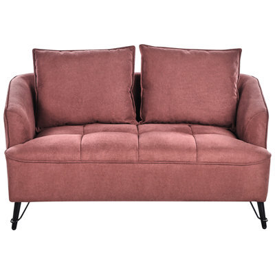 Beliani Sofa 2 Seater Hobro Fabric Burgundy - image 1
