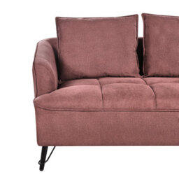 Beliani Sofa 2 Seater Hobro Fabric Burgundy - thumbnail 7