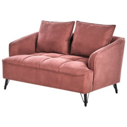 Beliani Sofa 2 Seater Hobro Fabric Burgundy - thumbnail 5