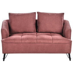 Beliani Sofa 2 Seater Hobro Fabric Burgundy