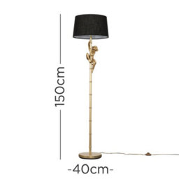 Valuelights Monkey Animal Quirky Modern Black Floor Lamp With Black Shade - thumbnail 7