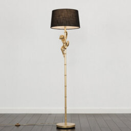 Valuelights Monkey Animal Quirky Modern Black Floor Lamp With Black Shade - thumbnail 2