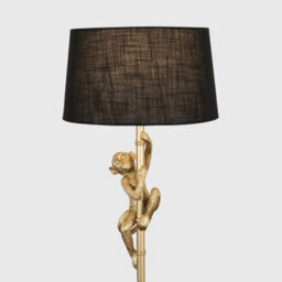 Valuelights Monkey Animal Quirky Modern Black Floor Lamp With Black Shade - thumbnail 3