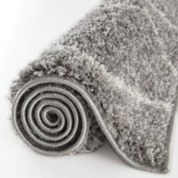 The Rugs Moroccan Shaggy Rugs And Runners Soft Fluffy Wavy Trellis Design High Pile Grey And Ivory Living Room Kitchen Hallway 810 - thumbnail 8