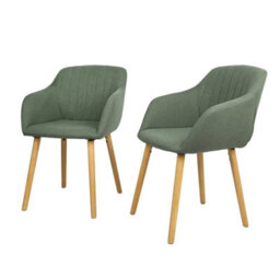 Luciano - Dining Chairs In Premium Textured Linen Set Of 2 Green - thumbnail 3