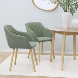 Luciano - Dining Chairs In Premium Textured Linen Set Of 2 Green