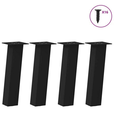 Berkfield Coffee Table Legs 4 Pcs Black 42 Cm Steel - image 1