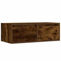Berkfield Tv Cabinet With Led Lights Smoked Oak 75X35.5X25 Cm - thumbnail 6
