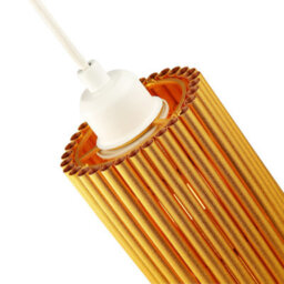 Happy Homewares Modern Designer Satin Gold Tubular Bells Styled Ceiling Pendant Light Shade - thumbnail 5
