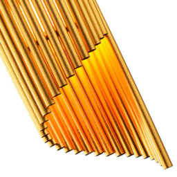 Happy Homewares Modern Designer Satin Gold Tubular Bells Styled Ceiling Pendant Light Shade - thumbnail 3