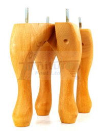 L&F Queen Anne Wooden Legs 150mm High Set Of 4 Oak Stain Replacement Furniture Feet Chairs Sofas Footstools M8 (8mm) - thumbnail 7