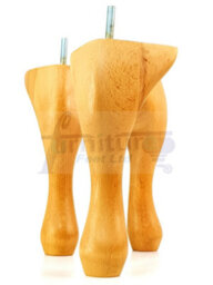 L&F Queen Anne Wooden Legs 150mm High Set Of 4 Oak Stain Replacement Furniture Feet Chairs Sofas Footstools M8 (8mm) - thumbnail 4
